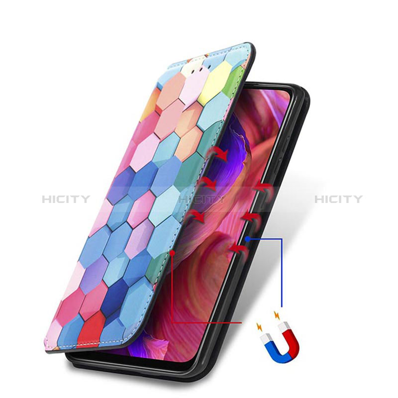 Handytasche Stand Schutzhülle Flip Leder Hülle Modisch Muster S02D für Oppo A74 5G groß