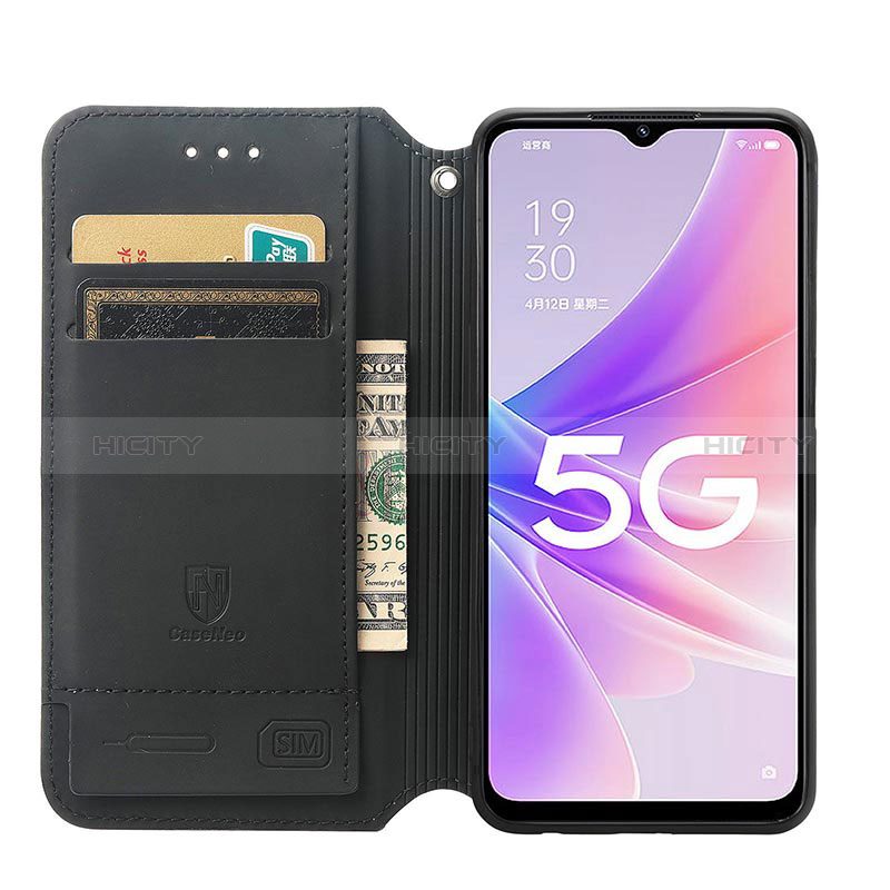 Handytasche Stand Schutzhülle Flip Leder Hülle Modisch Muster S02D für Oppo A77 5G groß