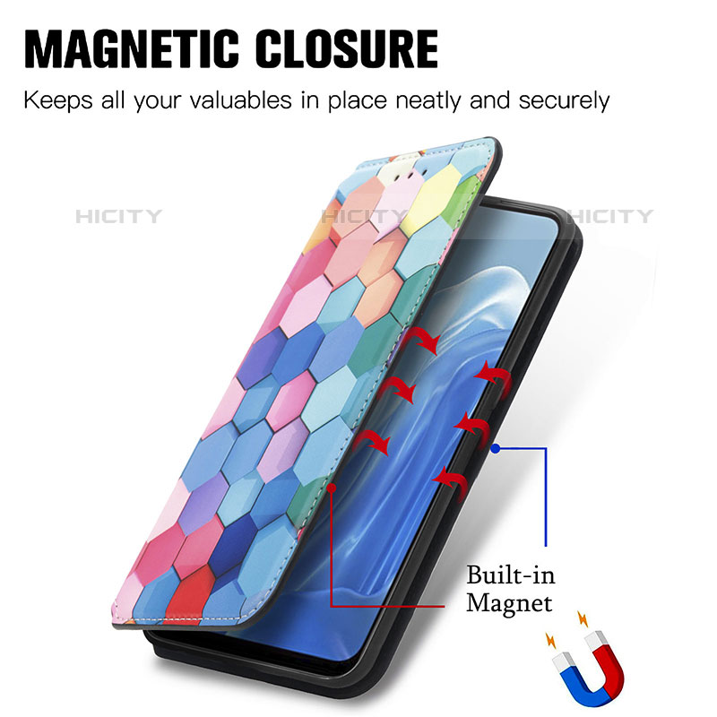 Handytasche Stand Schutzhülle Flip Leder Hülle Modisch Muster S02D für Oppo F21 Pro 4G groß