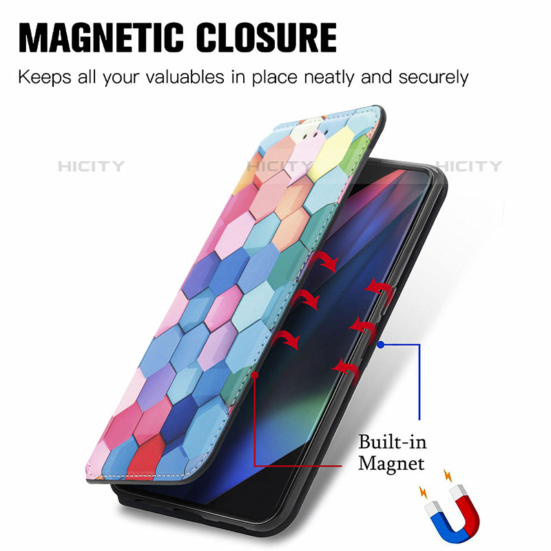 Handytasche Stand Schutzhülle Flip Leder Hülle Modisch Muster S02D für Oppo Find X3 Pro 5G