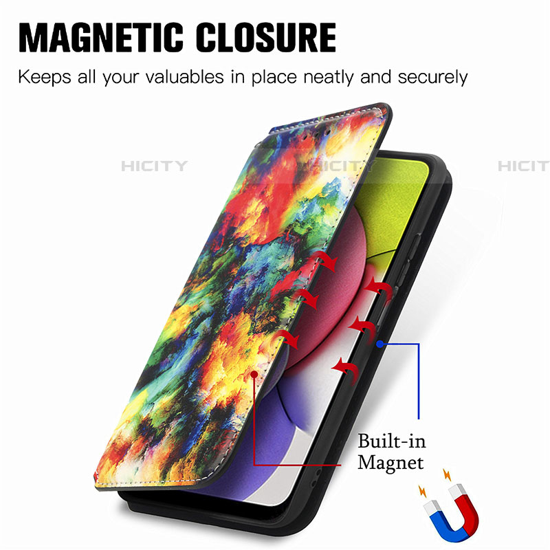 Handytasche Stand Schutzhülle Flip Leder Hülle Modisch Muster S02D für Samsung Galaxy A03s