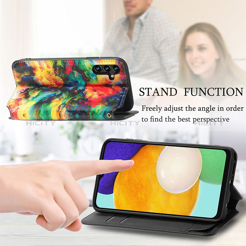 Handytasche Stand Schutzhülle Flip Leder Hülle Modisch Muster S02D für Samsung Galaxy A04s groß