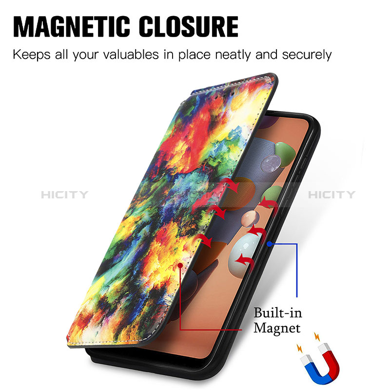 Handytasche Stand Schutzhülle Flip Leder Hülle Modisch Muster S02D für Samsung Galaxy A11 groß