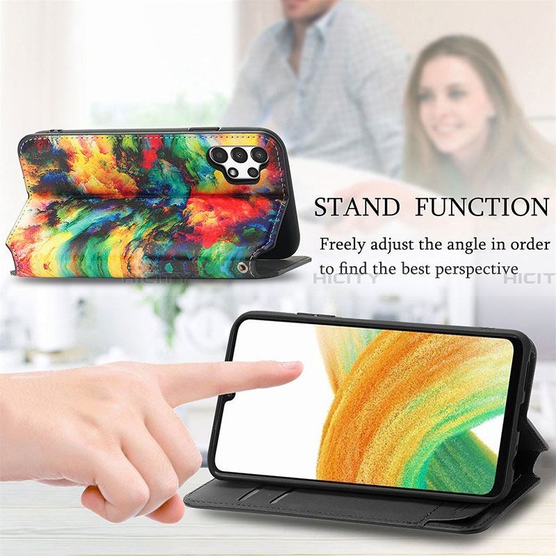 Handytasche Stand Schutzhülle Flip Leder Hülle Modisch Muster S02D für Samsung Galaxy A13 4G groß