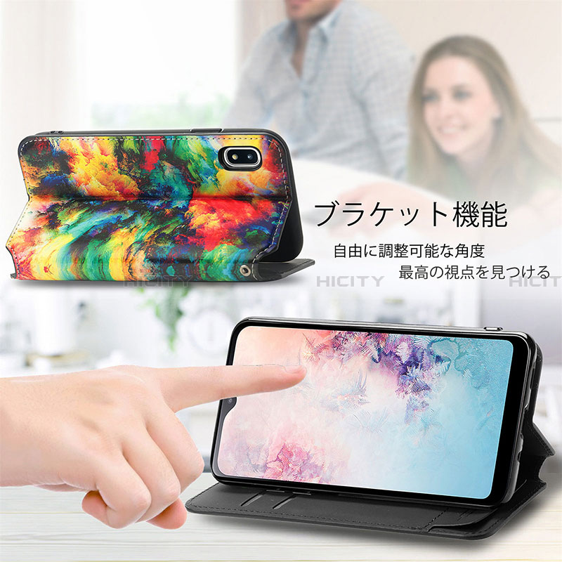 Handytasche Stand Schutzhülle Flip Leder Hülle Modisch Muster S02D für Samsung Galaxy A20 SC-02M SCV46 groß