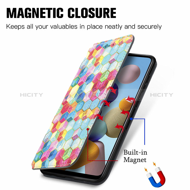 Handytasche Stand Schutzhülle Flip Leder Hülle Modisch Muster S02D für Samsung Galaxy A21s