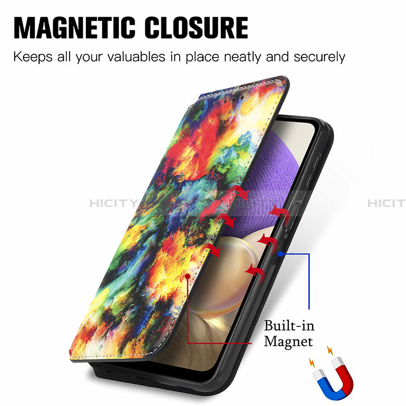 Handytasche Stand Schutzhülle Flip Leder Hülle Modisch Muster S02D für Samsung Galaxy A32 4G