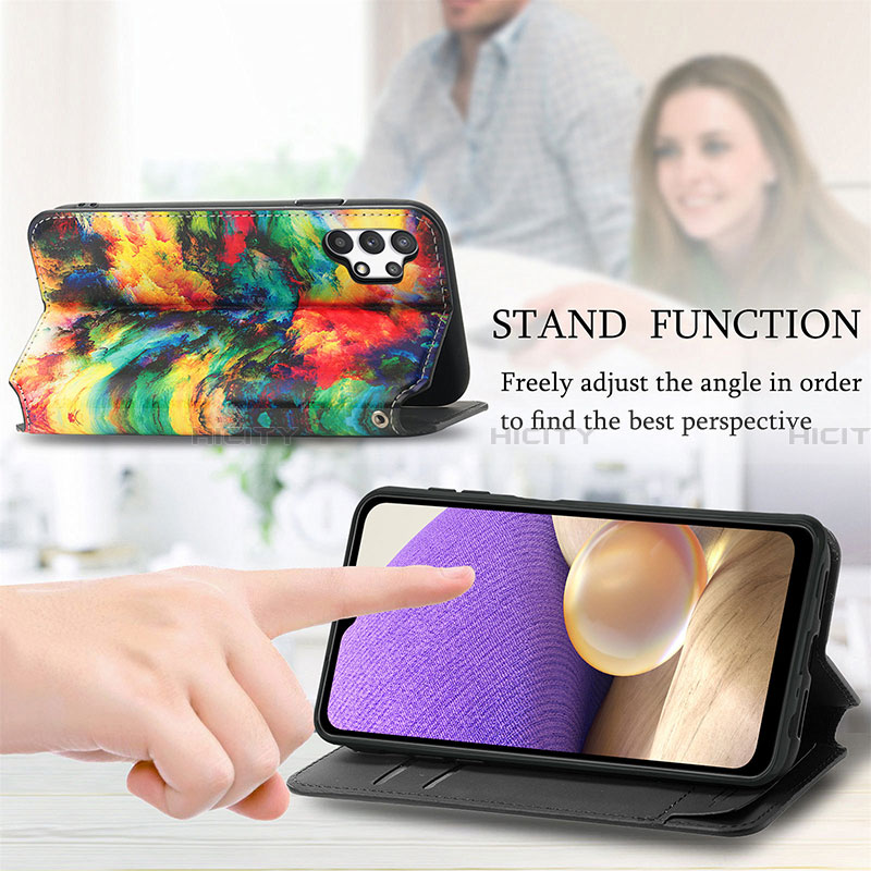 Handytasche Stand Schutzhülle Flip Leder Hülle Modisch Muster S02D für Samsung Galaxy A32 4G