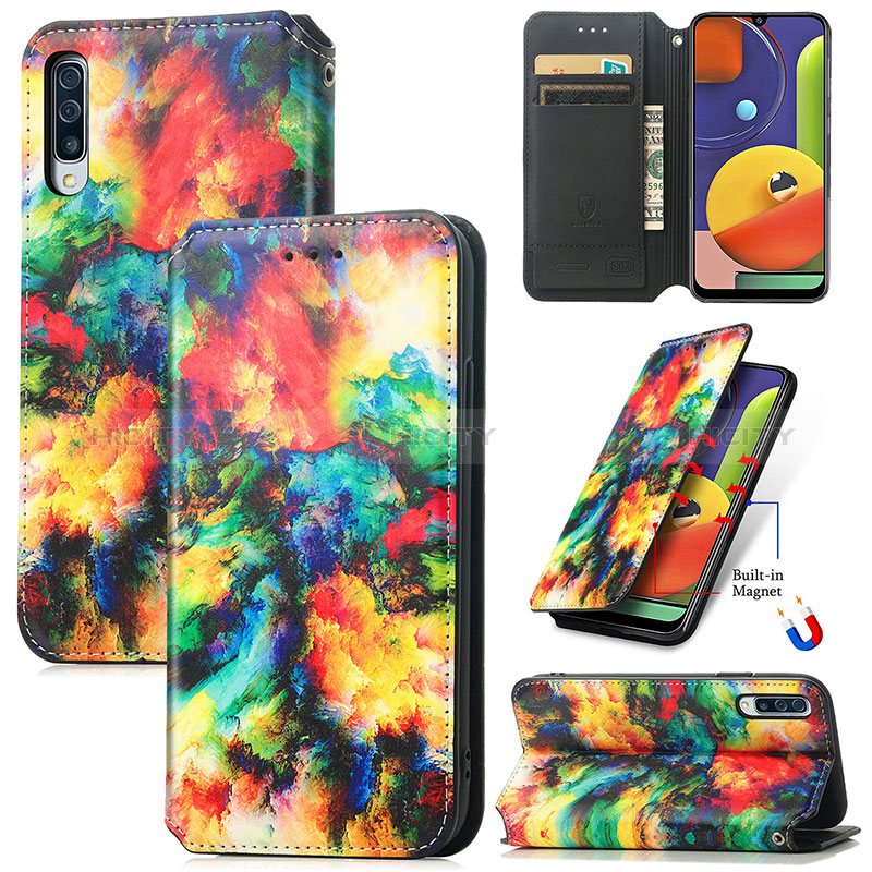 Handytasche Stand Schutzhülle Flip Leder Hülle Modisch Muster S02D für Samsung Galaxy A50S