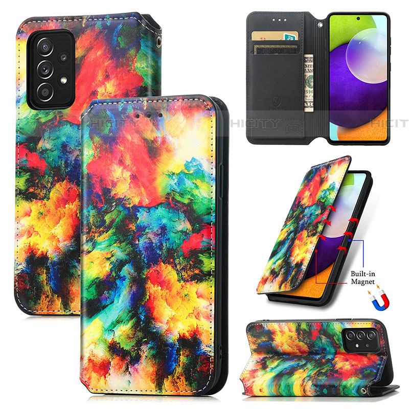 Handytasche Stand Schutzhülle Flip Leder Hülle Modisch Muster S02D für Samsung Galaxy A52 5G