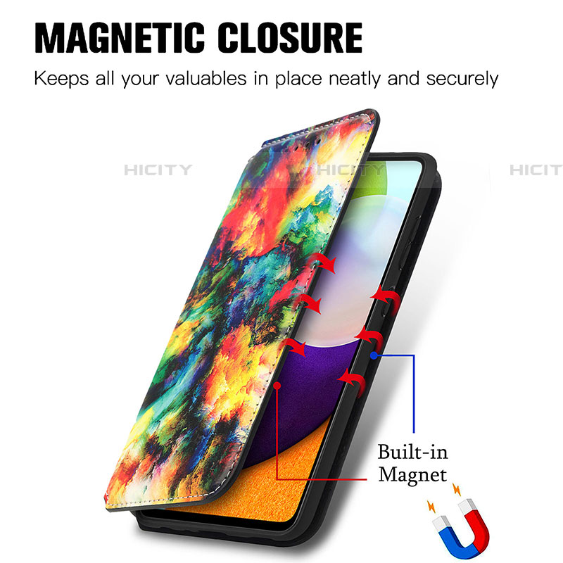 Handytasche Stand Schutzhülle Flip Leder Hülle Modisch Muster S02D für Samsung Galaxy A52 5G