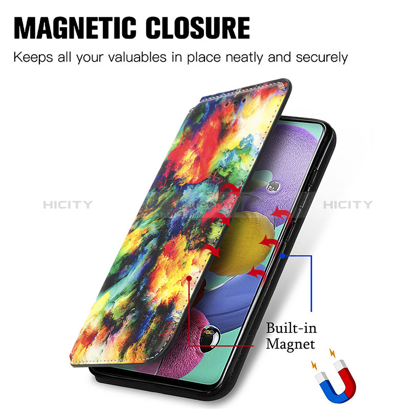 Handytasche Stand Schutzhülle Flip Leder Hülle Modisch Muster S02D für Samsung Galaxy A71 5G groß