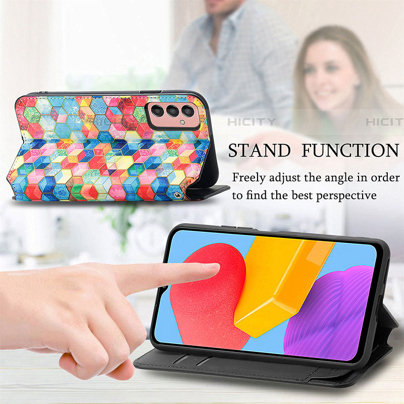 Handytasche Stand Schutzhülle Flip Leder Hülle Modisch Muster S02D für Samsung Galaxy F13 4G groß