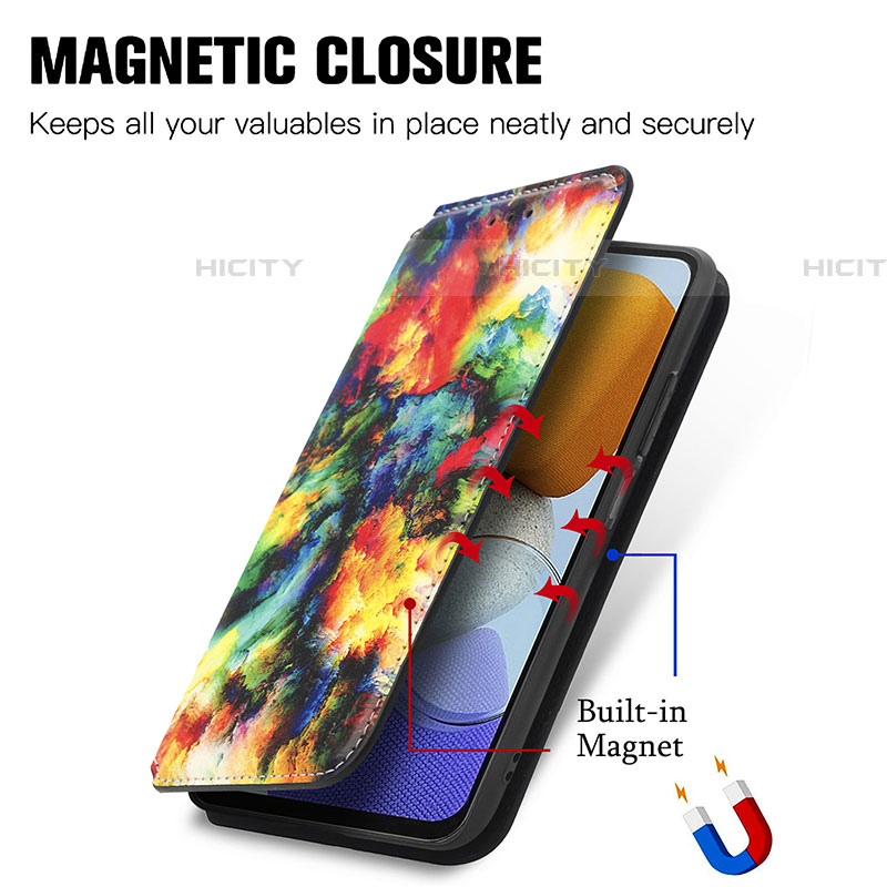 Handytasche Stand Schutzhülle Flip Leder Hülle Modisch Muster S02D für Samsung Galaxy F23 5G groß