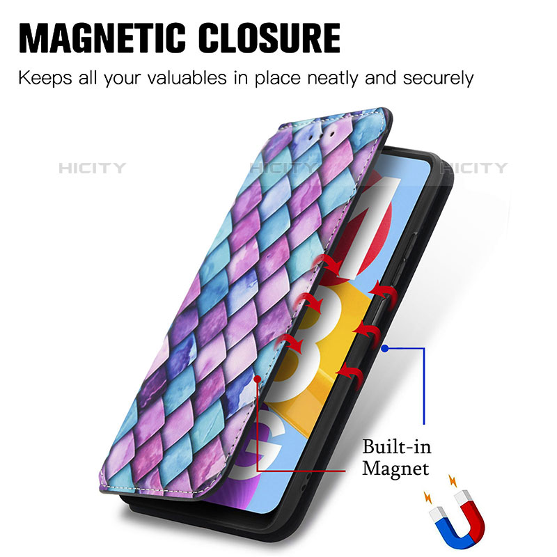 Handytasche Stand Schutzhülle Flip Leder Hülle Modisch Muster S02D für Samsung Galaxy M13 5G
