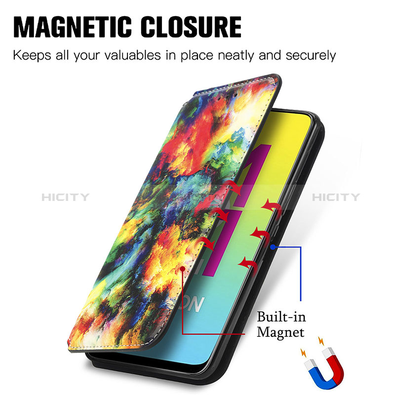 Handytasche Stand Schutzhülle Flip Leder Hülle Modisch Muster S02D für Samsung Galaxy M21 groß