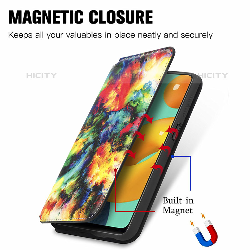 Handytasche Stand Schutzhülle Flip Leder Hülle Modisch Muster S02D für Samsung Galaxy M32 4G groß