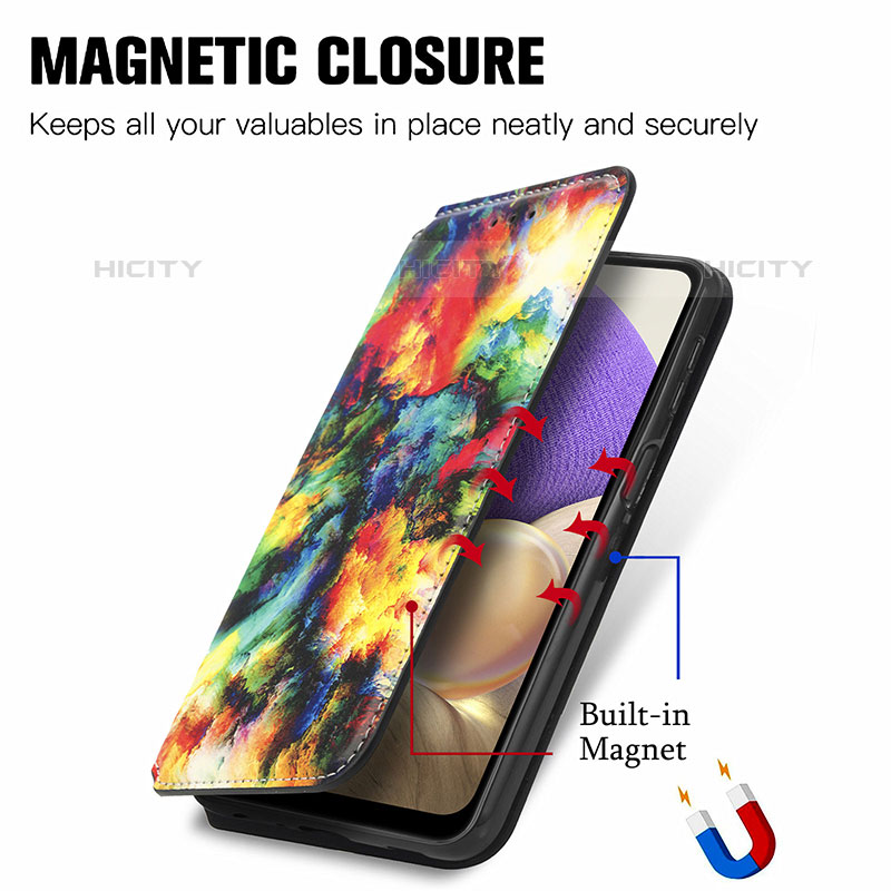 Handytasche Stand Schutzhülle Flip Leder Hülle Modisch Muster S02D für Samsung Galaxy M32 5G