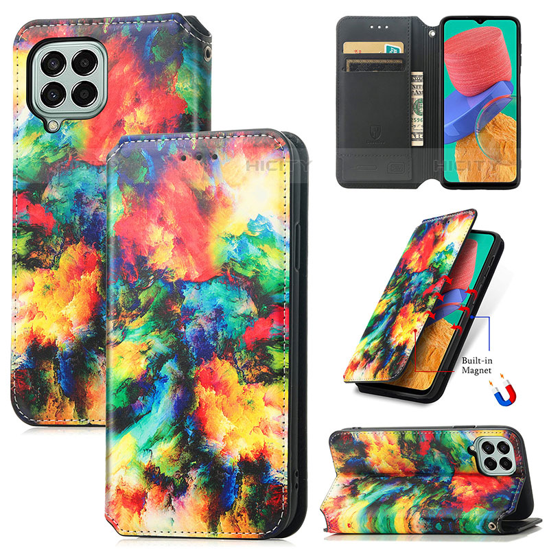 Handytasche Stand Schutzhülle Flip Leder Hülle Modisch Muster S02D für Samsung Galaxy M33 5G groß