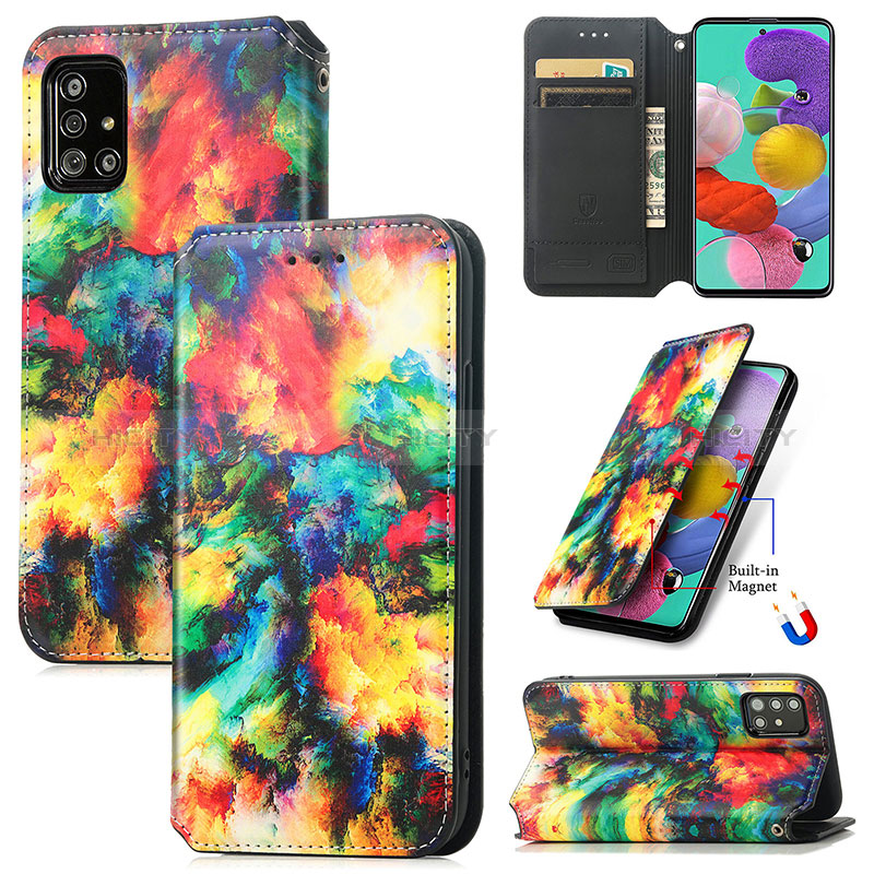 Handytasche Stand Schutzhülle Flip Leder Hülle Modisch Muster S02D für Samsung Galaxy M40S groß