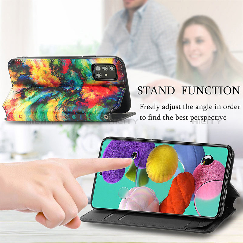 Handytasche Stand Schutzhülle Flip Leder Hülle Modisch Muster S02D für Samsung Galaxy M40S groß