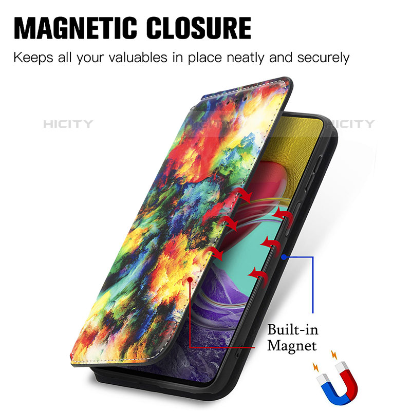 Handytasche Stand Schutzhülle Flip Leder Hülle Modisch Muster S02D für Samsung Galaxy M53 5G groß