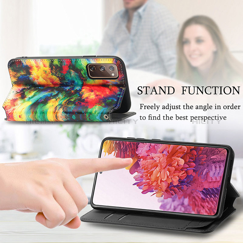 Handytasche Stand Schutzhülle Flip Leder Hülle Modisch Muster S02D für Samsung Galaxy S20 FE 5G groß