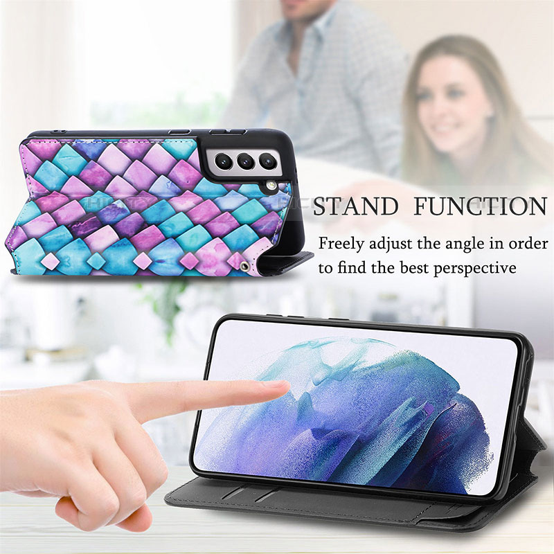 Handytasche Stand Schutzhülle Flip Leder Hülle Modisch Muster S02D für Samsung Galaxy S21 Plus 5G