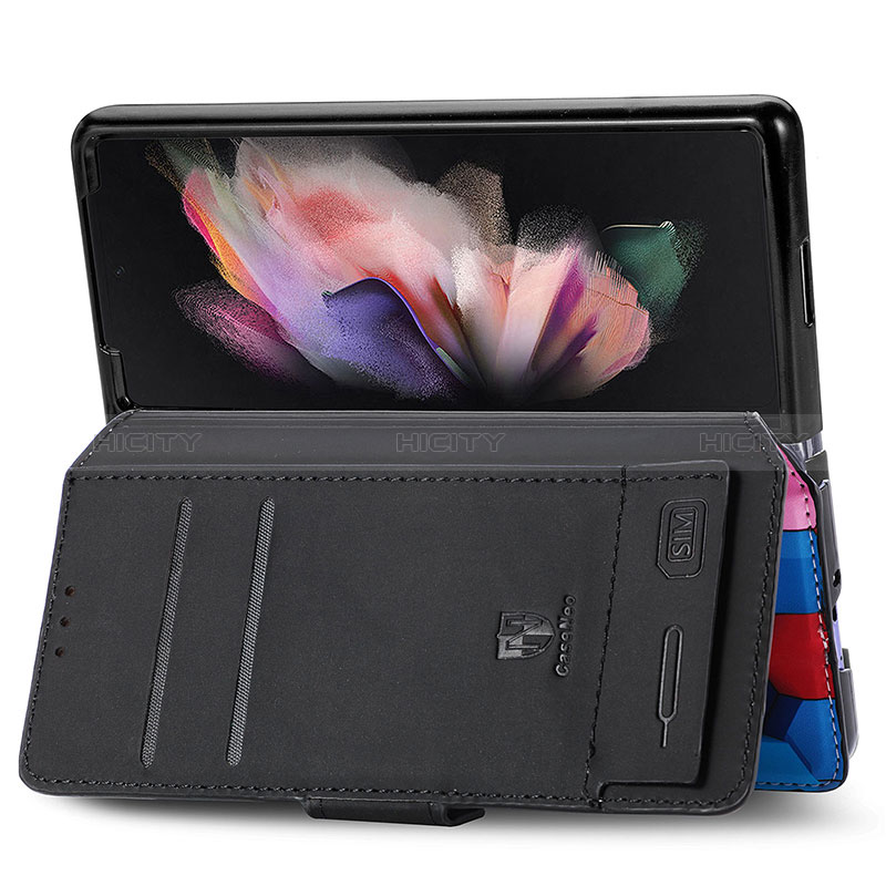 Handytasche Stand Schutzhülle Flip Leder Hülle Modisch Muster S02D für Samsung Galaxy Z Fold3 5G