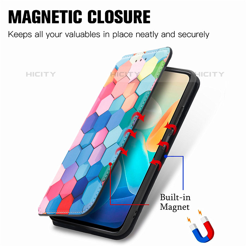 Handytasche Stand Schutzhülle Flip Leder Hülle Modisch Muster S02D für Vivo iQOO Z6 Lite 5G groß