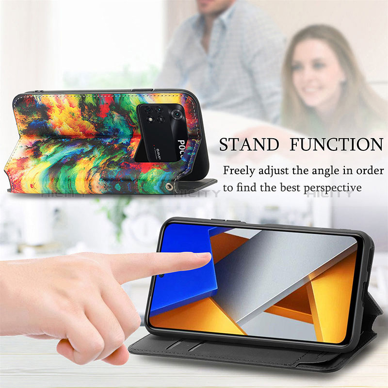 Handytasche Stand Schutzhülle Flip Leder Hülle Modisch Muster S02D für Xiaomi Poco M4 Pro 4G