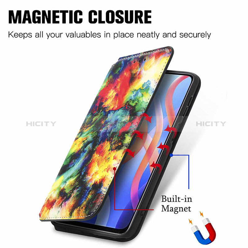 Handytasche Stand Schutzhülle Flip Leder Hülle Modisch Muster S02D für Xiaomi Poco M4 Pro 5G groß