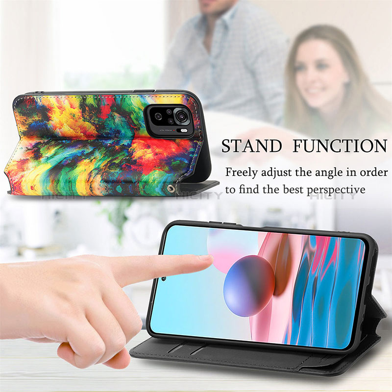 Handytasche Stand Schutzhülle Flip Leder Hülle Modisch Muster S02D für Xiaomi Poco M5S groß