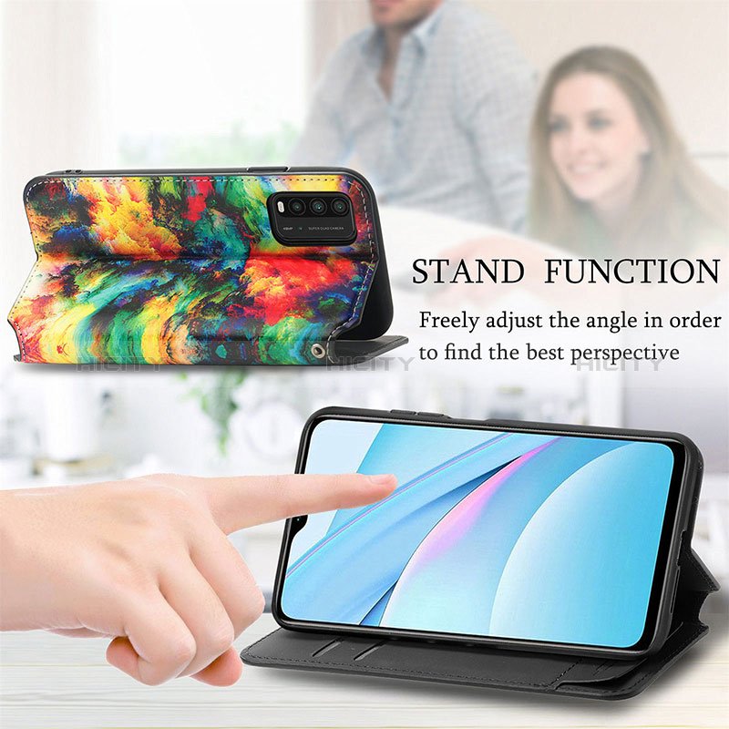 Handytasche Stand Schutzhülle Flip Leder Hülle Modisch Muster S02D für Xiaomi Redmi 9T 4G