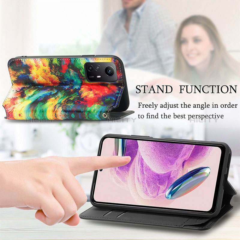 Handytasche Stand Schutzhülle Flip Leder Hülle Modisch Muster S02D für Xiaomi Redmi Note 12S groß