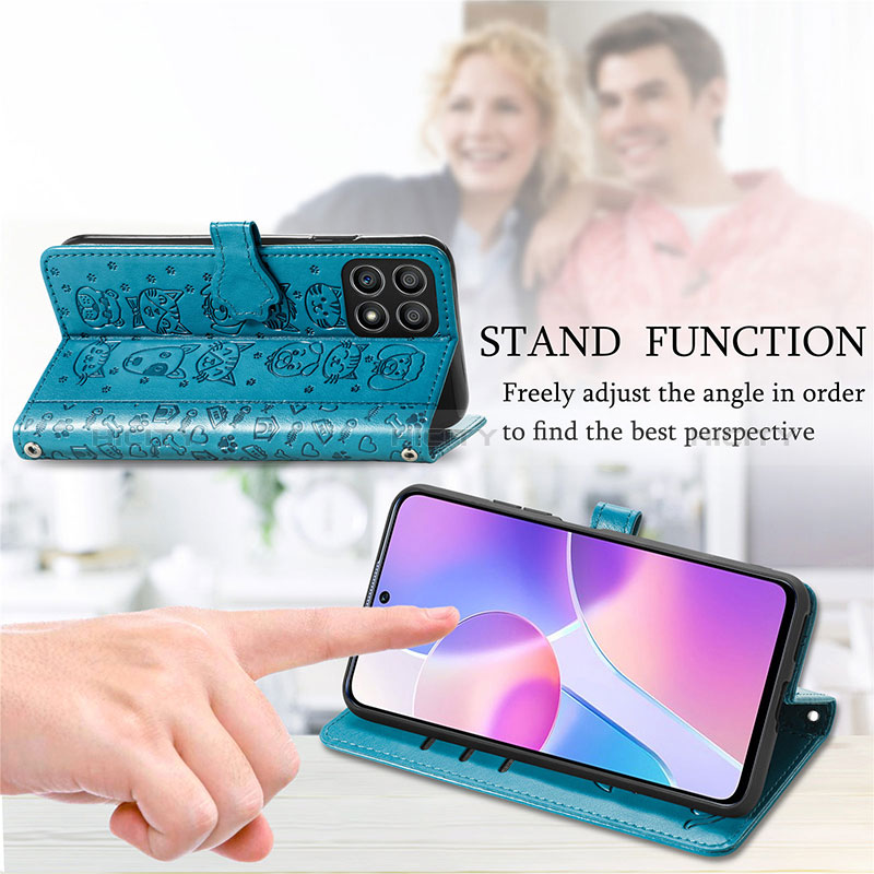 Handytasche Stand Schutzhülle Flip Leder Hülle Modisch Muster S03D für Huawei Honor X30i