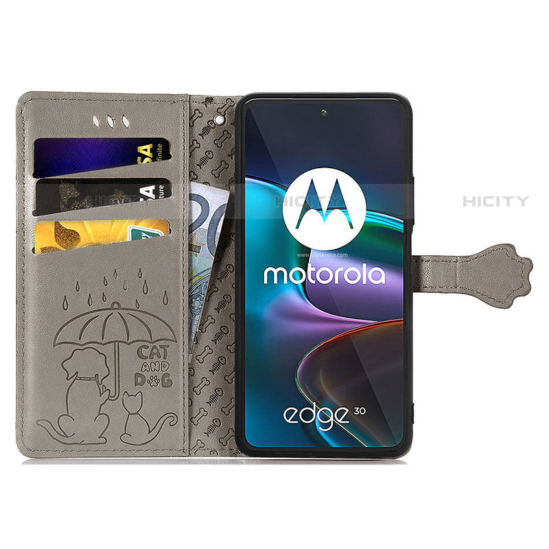 Handytasche Stand Schutzhülle Flip Leder Hülle Modisch Muster S03D für Motorola Moto Edge 30 5G groß