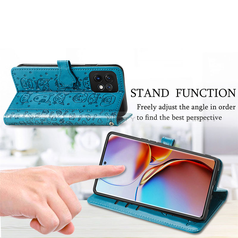 Handytasche Stand Schutzhülle Flip Leder Hülle Modisch Muster S03D für Motorola Moto Edge 40 Pro 5G groß