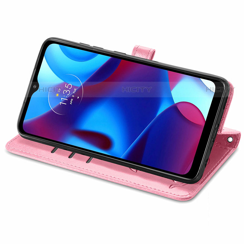 Handytasche Stand Schutzhülle Flip Leder Hülle Modisch Muster S03D für Motorola Moto G Pure groß