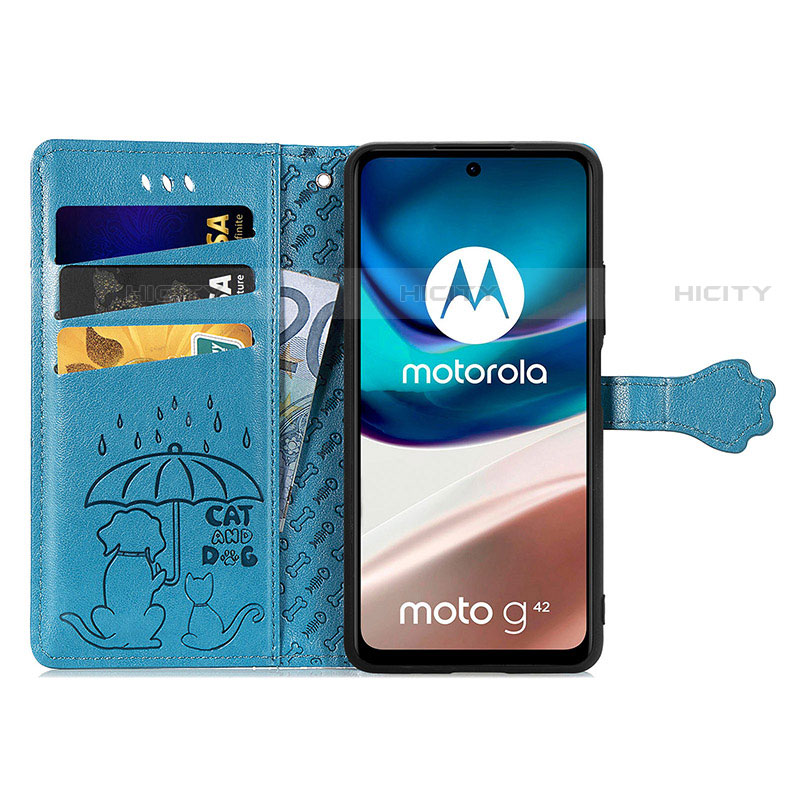 Handytasche Stand Schutzhülle Flip Leder Hülle Modisch Muster S03D für Motorola Moto G42