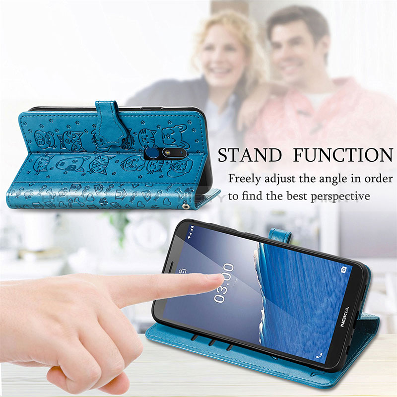 Handytasche Stand Schutzhülle Flip Leder Hülle Modisch Muster S03D für Nokia C3 groß