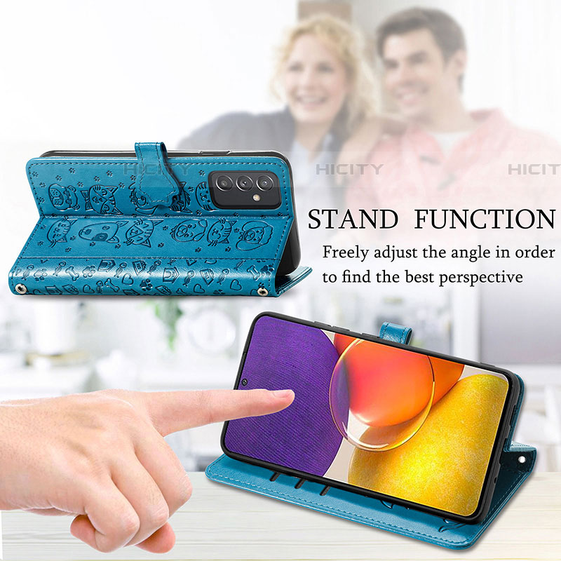 Handytasche Stand Schutzhülle Flip Leder Hülle Modisch Muster S03D für Samsung Galaxy A05s groß