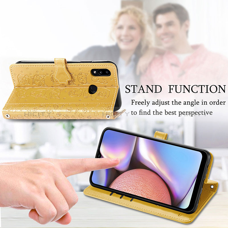 Handytasche Stand Schutzhülle Flip Leder Hülle Modisch Muster S03D für Samsung Galaxy A10s groß