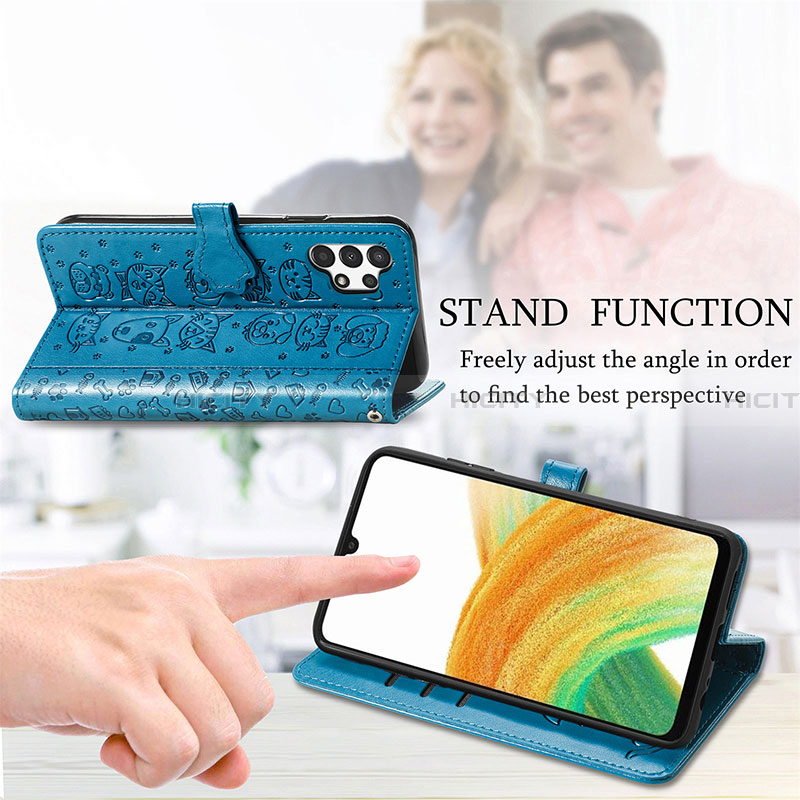 Handytasche Stand Schutzhülle Flip Leder Hülle Modisch Muster S03D für Samsung Galaxy A13 4G groß