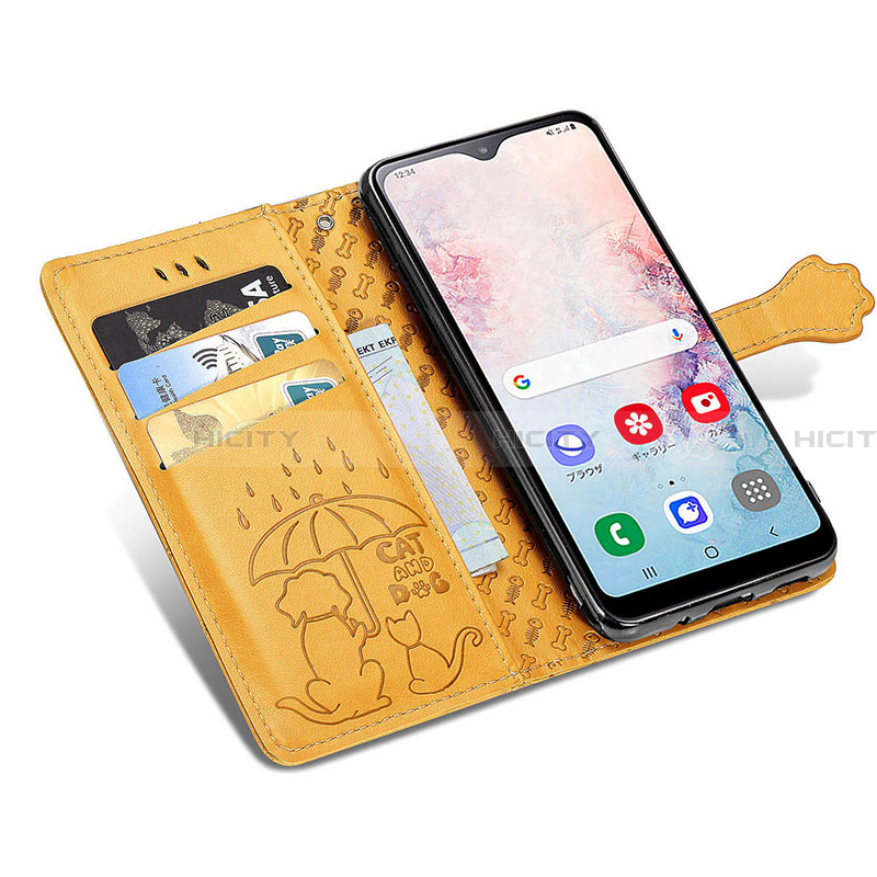 Handytasche Stand Schutzhülle Flip Leder Hülle Modisch Muster S03D für Samsung Galaxy A20 SC-02M SCV46 groß