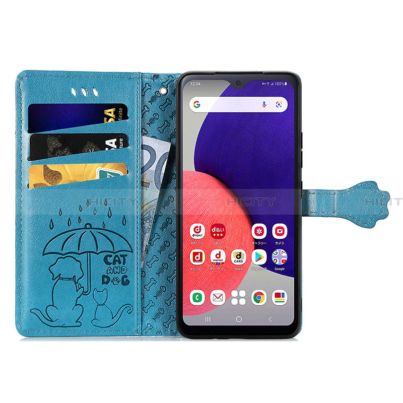 Handytasche Stand Schutzhülle Flip Leder Hülle Modisch Muster S03D für Samsung Galaxy A22 5G SC-56B groß