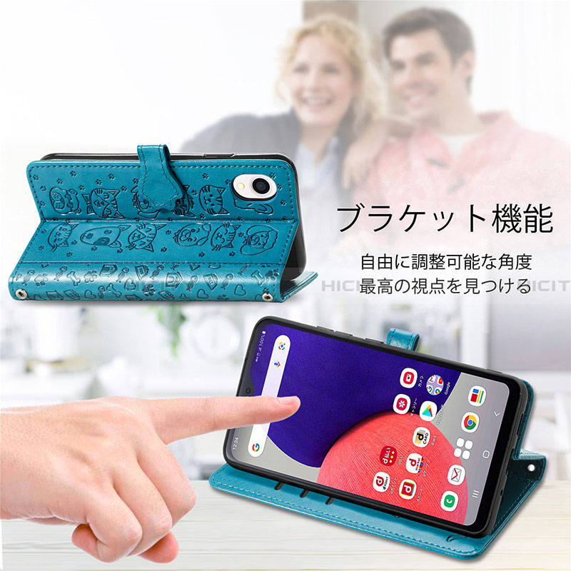 Handytasche Stand Schutzhülle Flip Leder Hülle Modisch Muster S03D für Samsung Galaxy A22 5G SC-56B