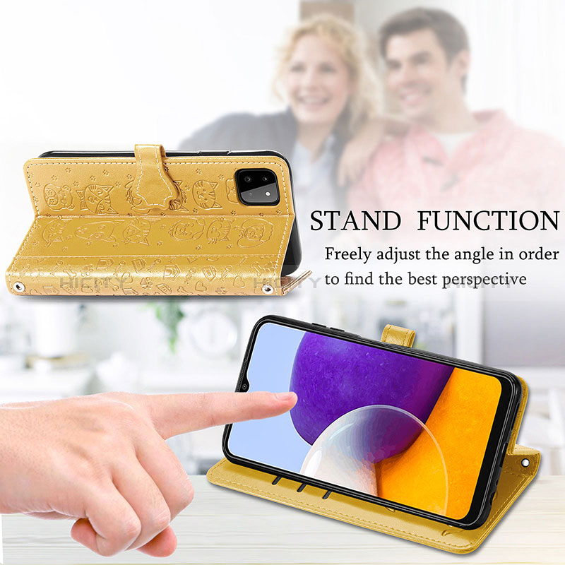 Handytasche Stand Schutzhülle Flip Leder Hülle Modisch Muster S03D für Samsung Galaxy A22s 5G