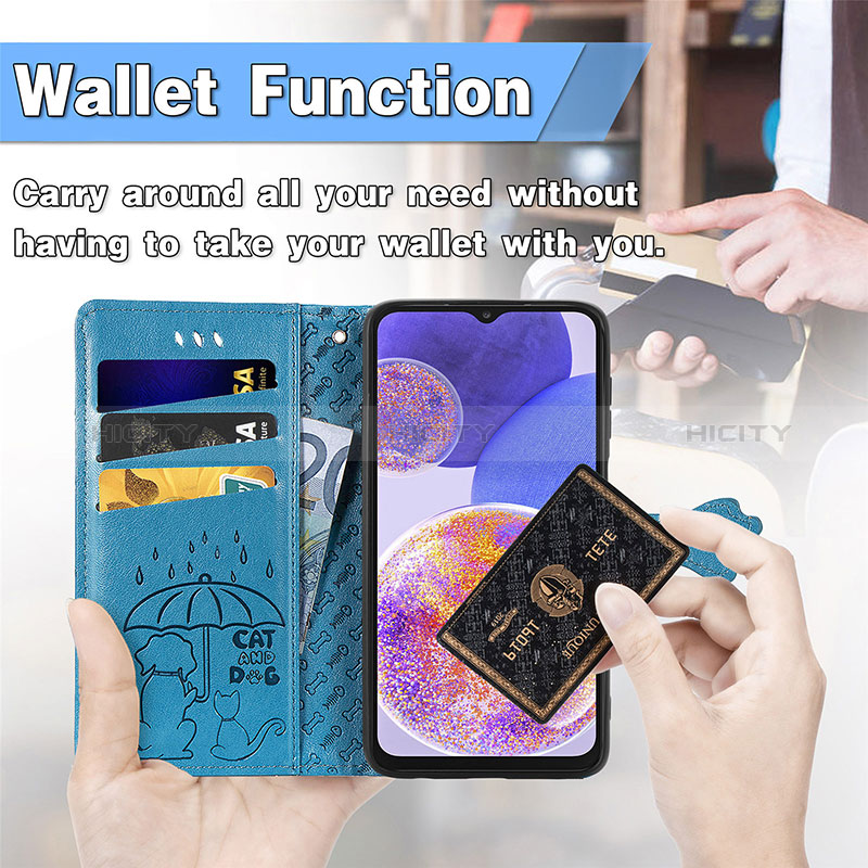 Handytasche Stand Schutzhülle Flip Leder Hülle Modisch Muster S03D für Samsung Galaxy A23 5G