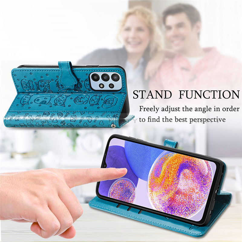 Handytasche Stand Schutzhülle Flip Leder Hülle Modisch Muster S03D für Samsung Galaxy A23 5G